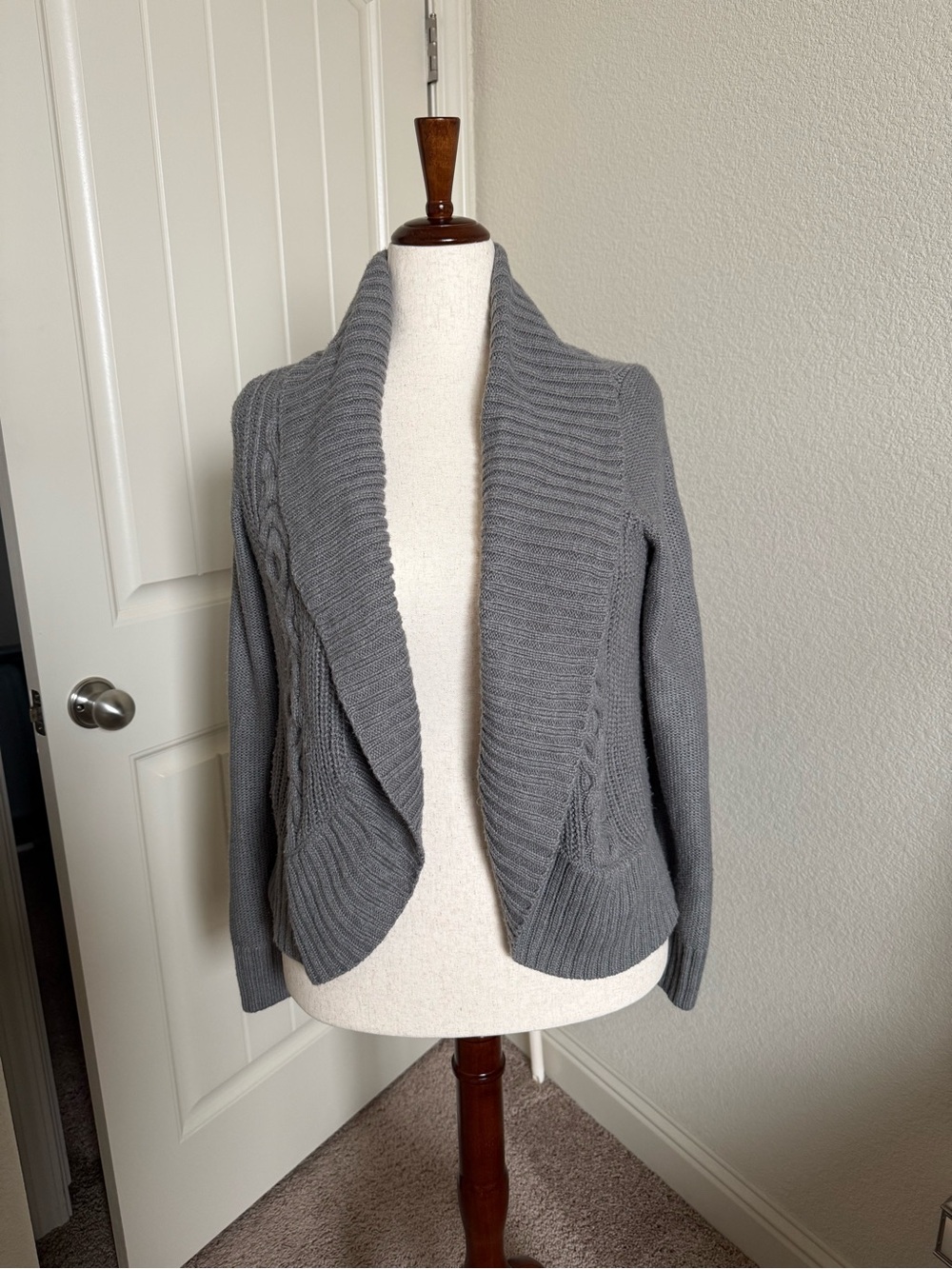 Mossimo Supply Co. Gray Open-Front Shawl-Collar Cardigan - XL